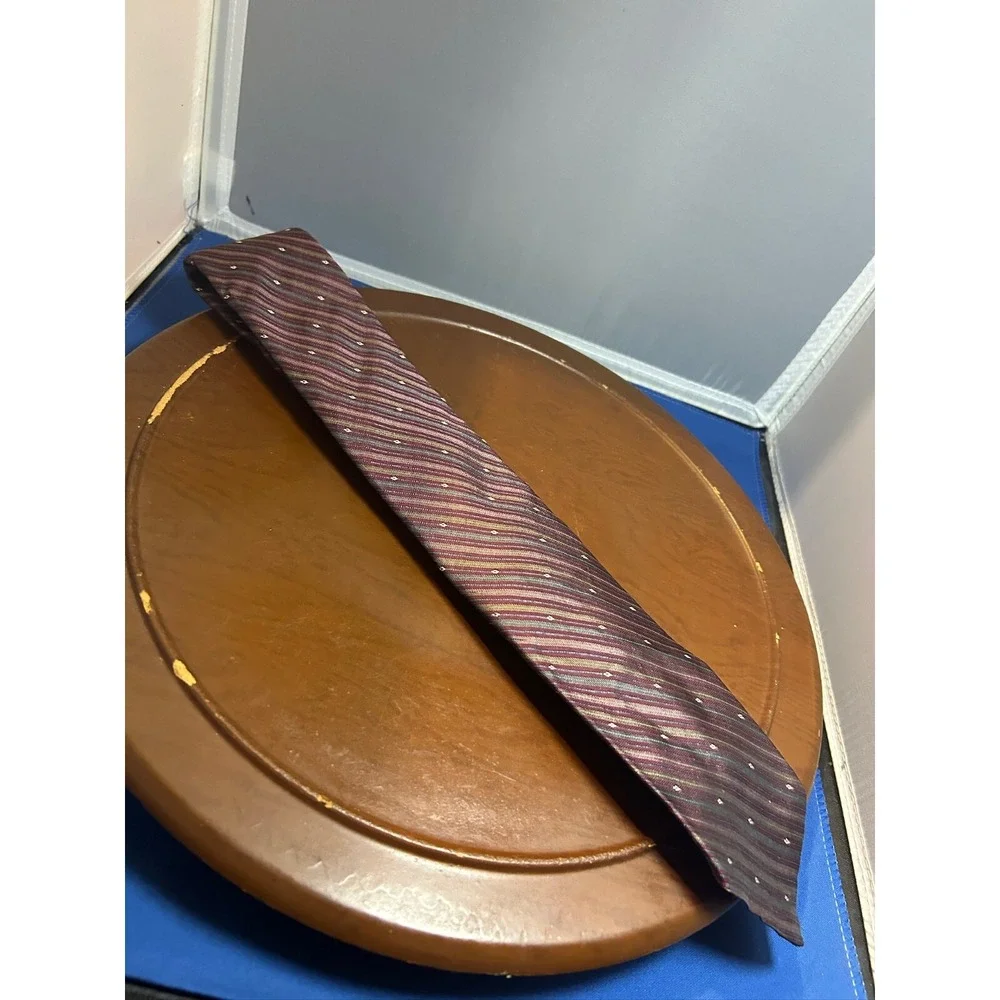 Benchley Designer‎ Collection Purple Men's 100% Silk Tie Striped Necktie